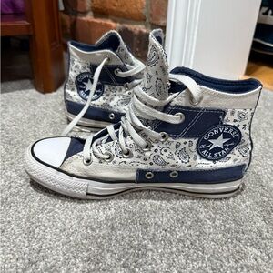 Converse Kids High-Top Sneakers - Blue and White Paisley